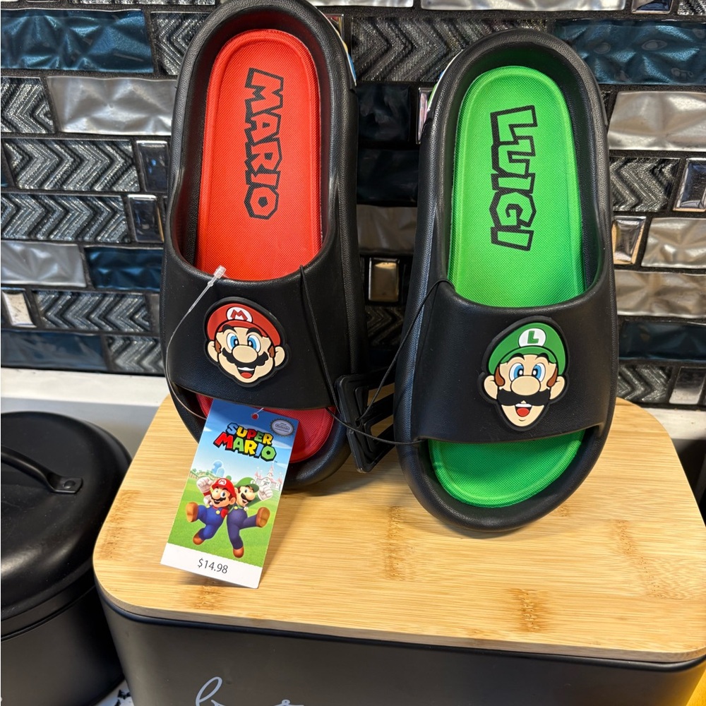 Nintendo Mario & Luigi Kids Sandals - Black, Red, Green